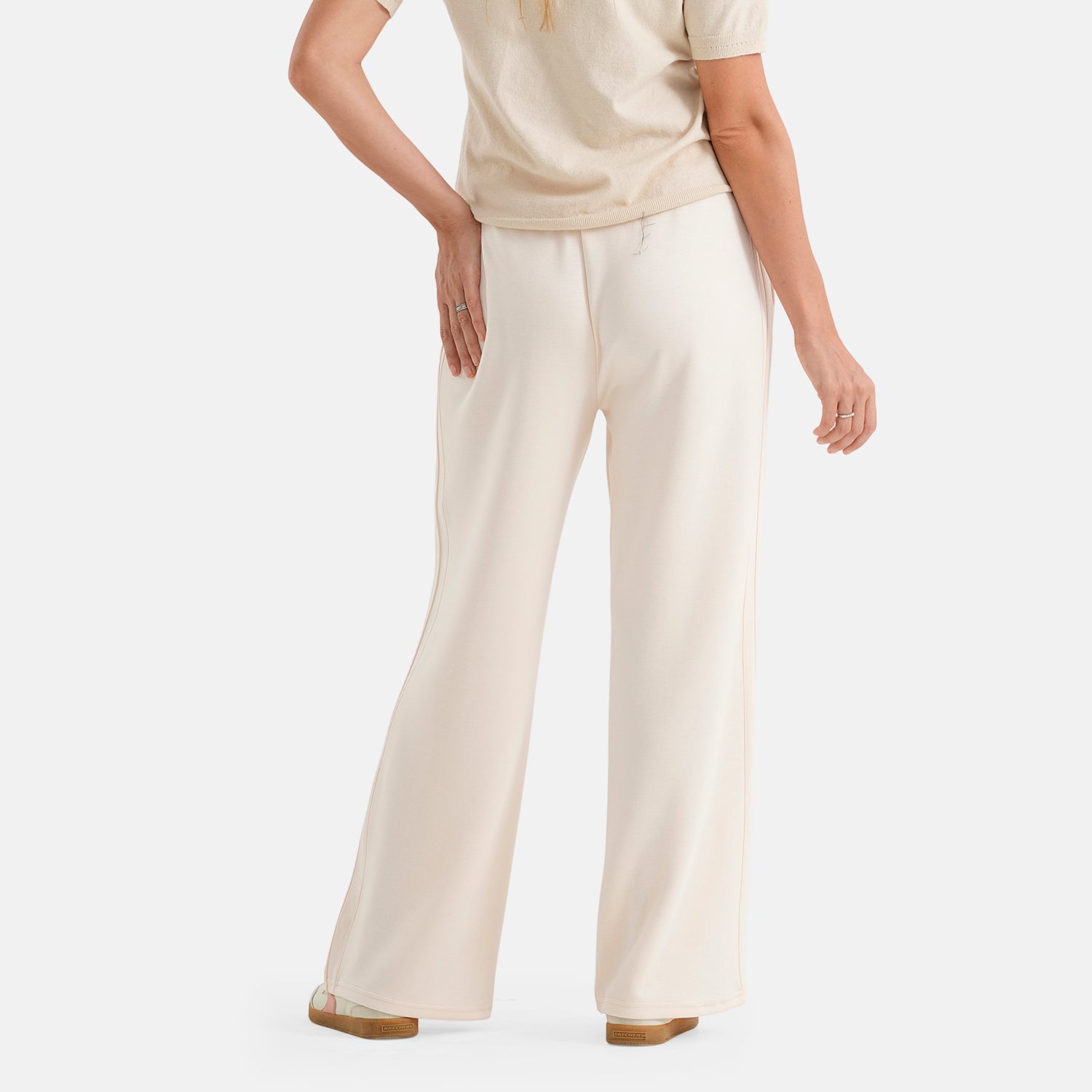& Maisi Wide Leg Casual Trousers (Size XL, 20-22) - Beige_8587368_2