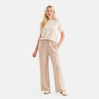 & Maisi Wide Leg Casual Trousers (Size S, 8-10) - Cream Colour_8587371
