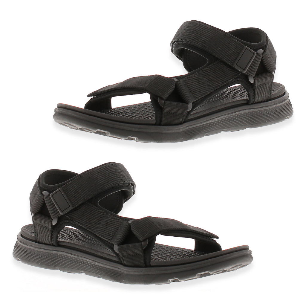 Dr. Keller Trek Multi-Strap Adjustable Hook And Loop Sport Utility Walking Sandals (Size 12) - Black_8589544_2