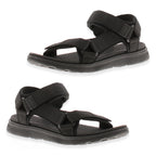 Dr. Keller Trek Multi-Strap Adjustable Hook And Loop Sport Utility Walking Sandals (Size 12) - Black_8589544_2