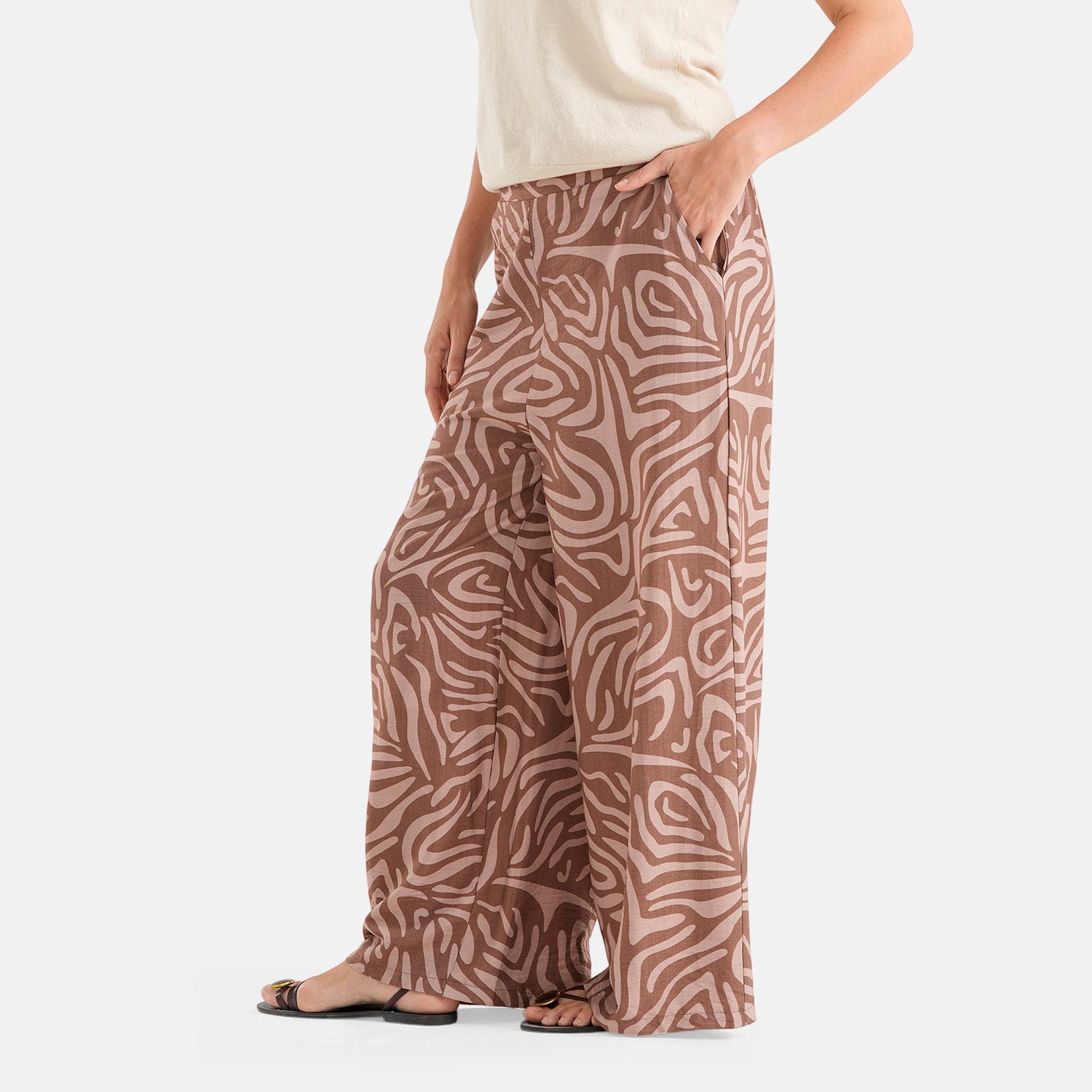 & Maisi Patterned Jean and Pant/Trouser (Size - Large) - Dark Brown_8590285_3