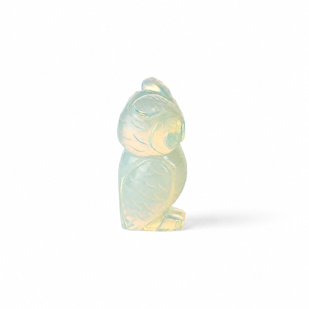 Bliss & Beyond Hand Carved Natural Opolite Gemstone Owl Figurine (6-6.5cm) - Light Blue_8594750_4