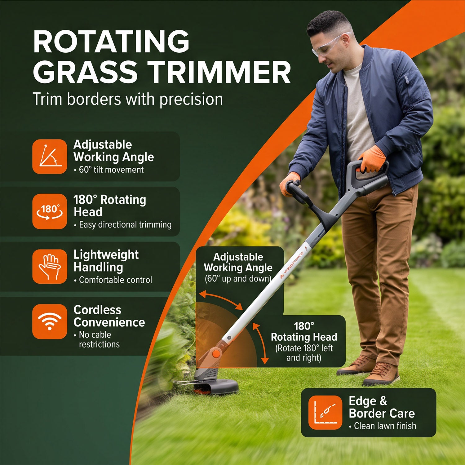 Iflex 3in1 Garden tool (Cordless Lawnmower with Mulching Blade and Grass Trimmer)