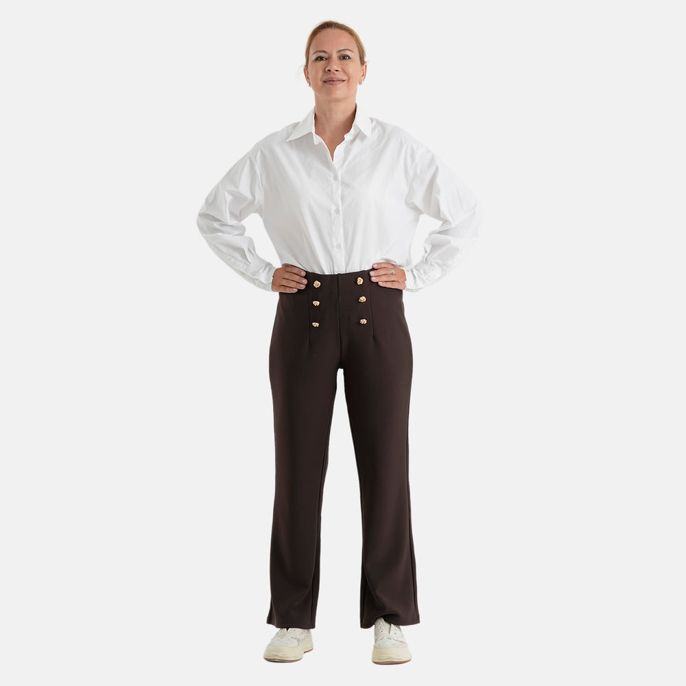& Maisi Patterned Jean and Pant/Trouser (Size - Large) - Dark Brown_8604709