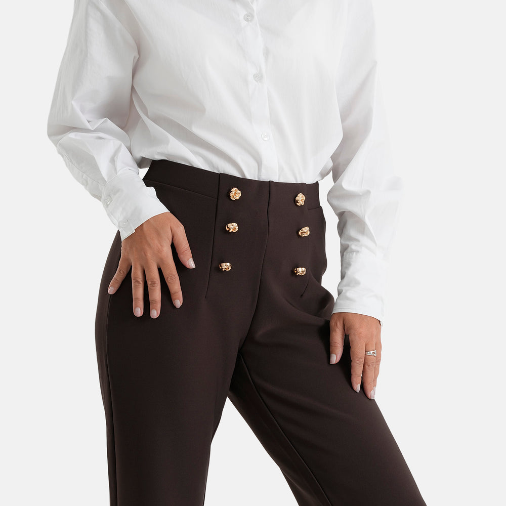& Maisi Patterned Jean and Pant/Trouser (Size - Large) - Dark Brown_8604709_4