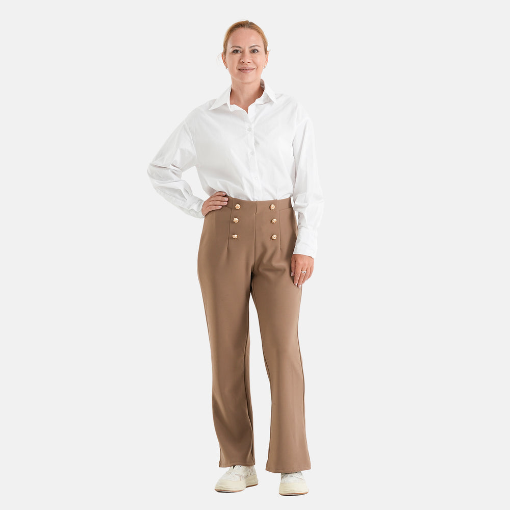 & Maisi Patterned Jean and Pant/Trouser (Size - Large) - Mocha_8604713