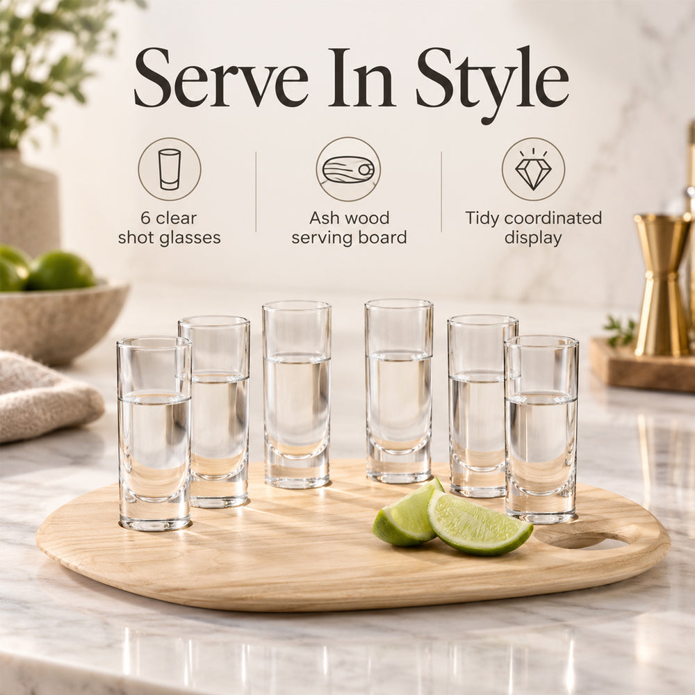 LSA International Palette Shot Glass Set with Ash Board - Clear_8605131_1