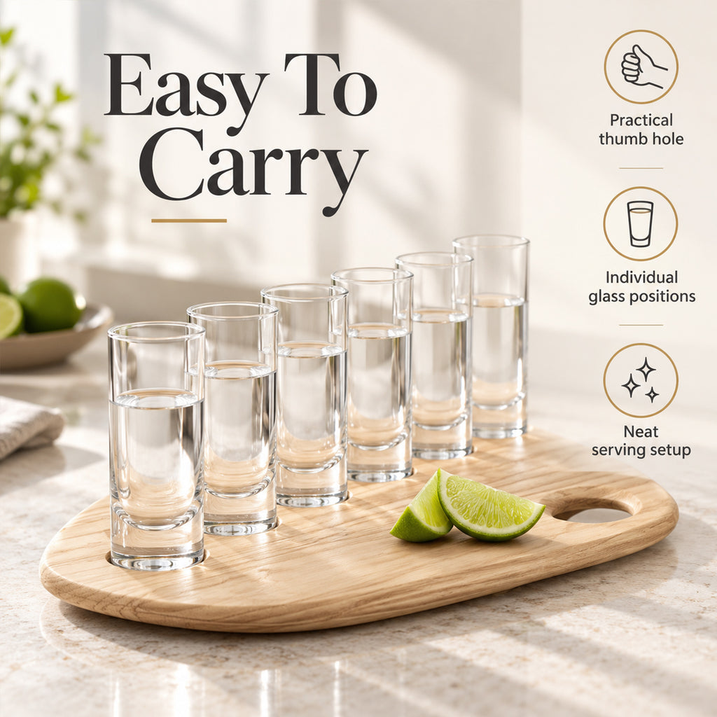 LSA International Palette Shot Glass Set with Ash Board - Clear_8605131_2