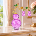 Bliss & Beyond Crystal Glass Gourd Motifs with Metallic Floral Branching Tabletop Ornament - Purple_8624765_1