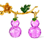 Bliss & Beyond Crystal Glass Gourd Motifs with Metallic Floral Branching Tabletop Ornament - Purple_8624765_3