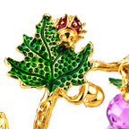 Bliss & Beyond Crystal Glass Gourd Motifs with Metallic Floral Branching Tabletop Ornament - Purple_8624765_4