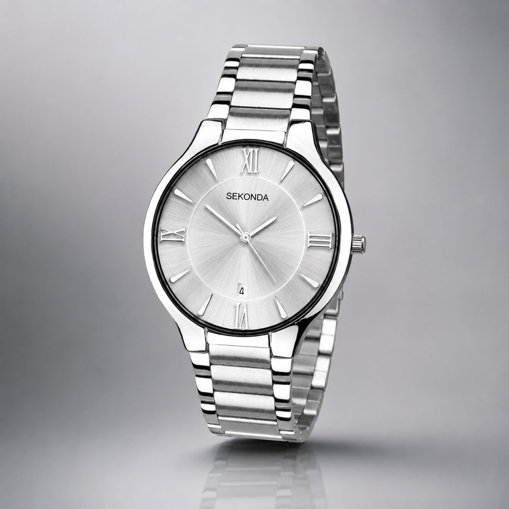 Sekonda Quartz Watch with a Silver Dial and a Silver Stainless Steel Strap in a 42mm Silver Alloy Case with 3 ATM 1915_8627906