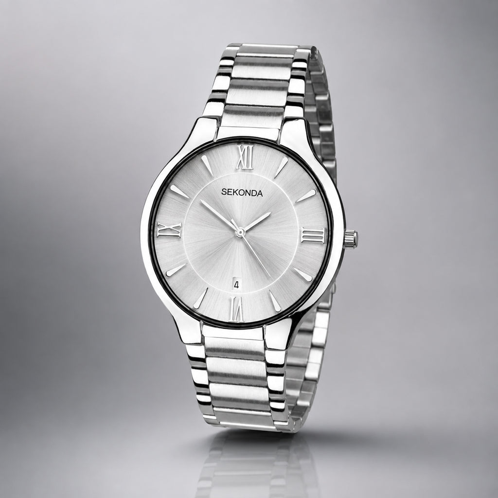 Sekonda Quartz Watch with a Silver Dial and a Silver Stainless Steel Strap in a 42mm Silver Alloy Case with 3 ATM 1915_8627906