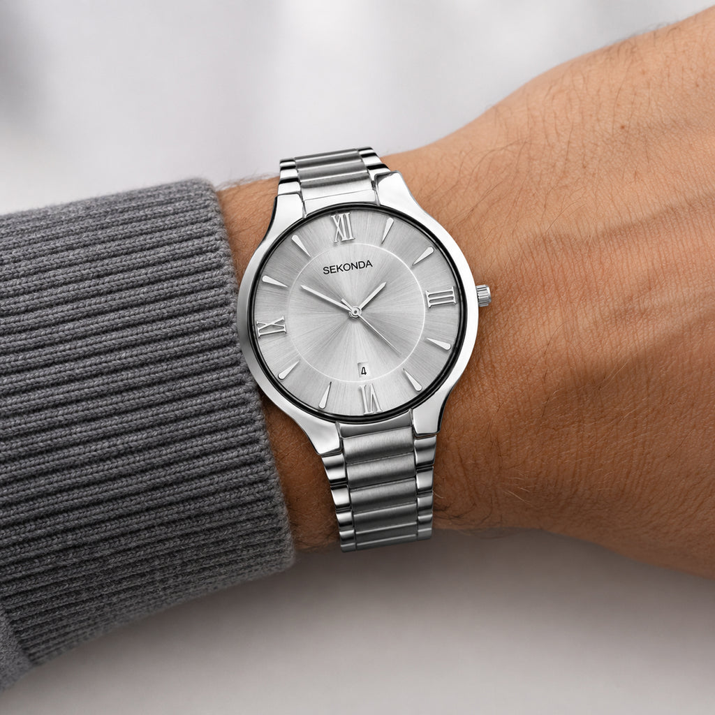 Sekonda Quartz Watch with a Silver Dial and a Silver Stainless Steel Strap in a 42mm Silver Alloy Case with 3 ATM 1915_8627906_1