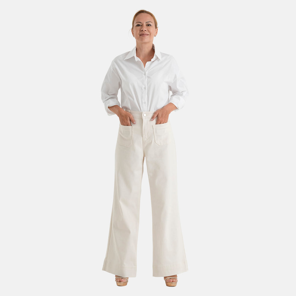 & Maisi Cotton Patterned Jean and Pant/Trouser (Size - 12) - Beige_8638171