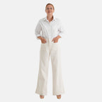 & Maisi Cotton Patterned Jean and Pant/Trouser (Size - 12) - Beige_8638171