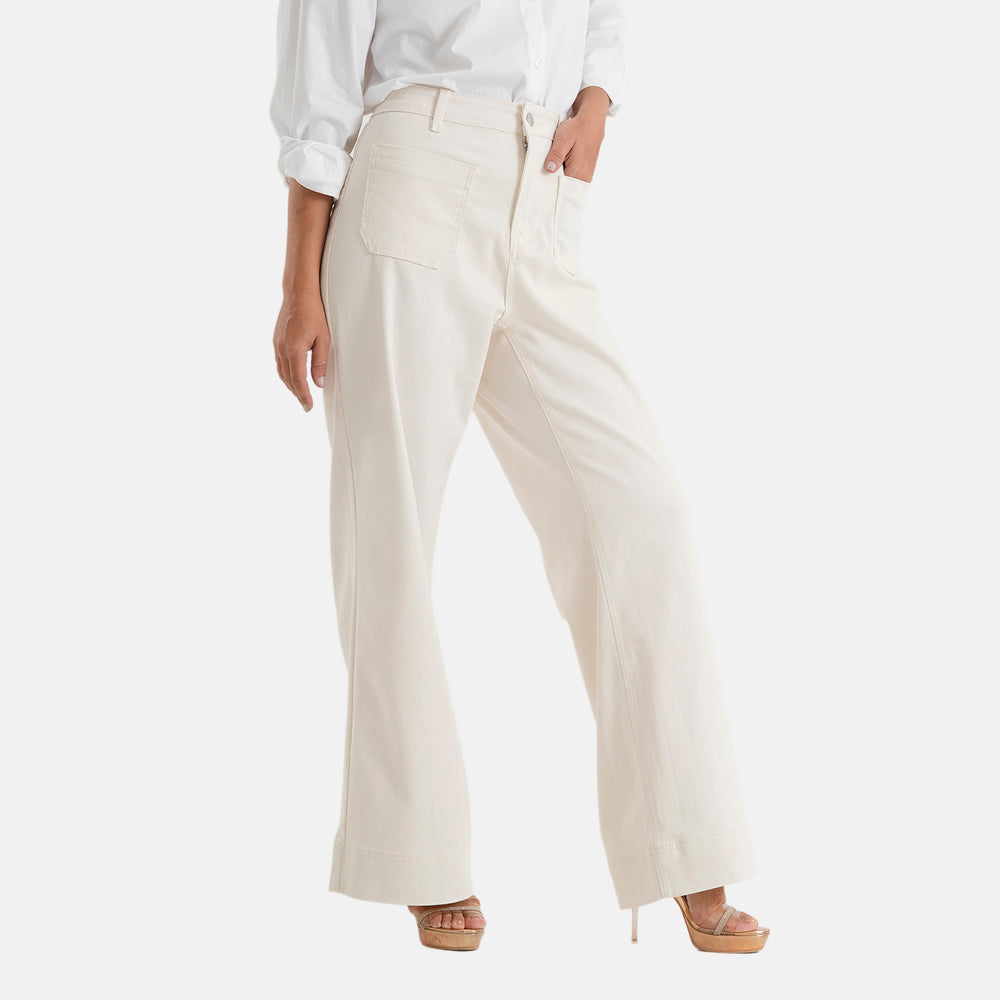 & Maisi Cotton Patterned Jean and Pant/Trouser (Size - 12) - Beige_8638171_1