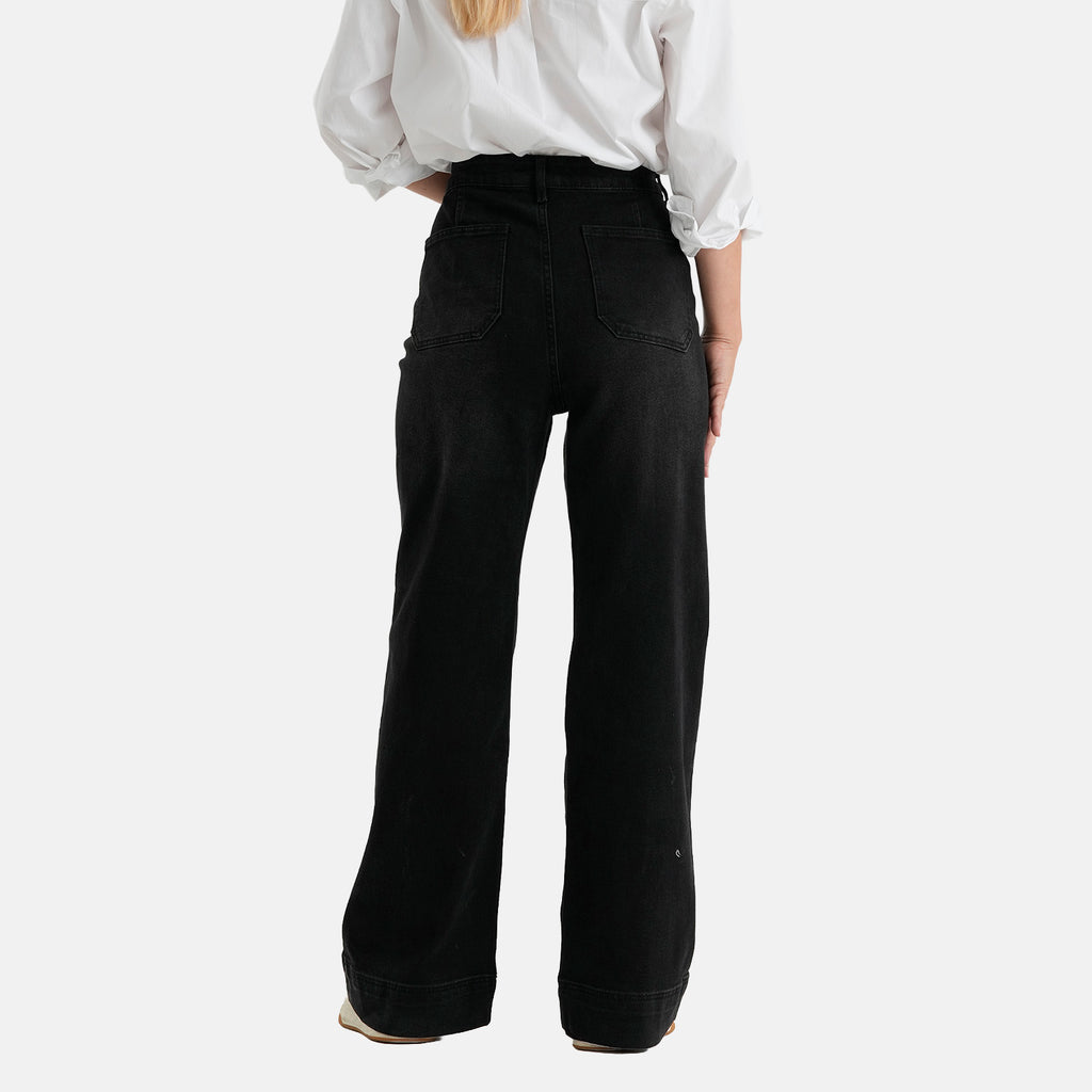 & Maisi Cotton Patterned Jean and Pant/Trouser (Size - 12) - Black_8638172_2