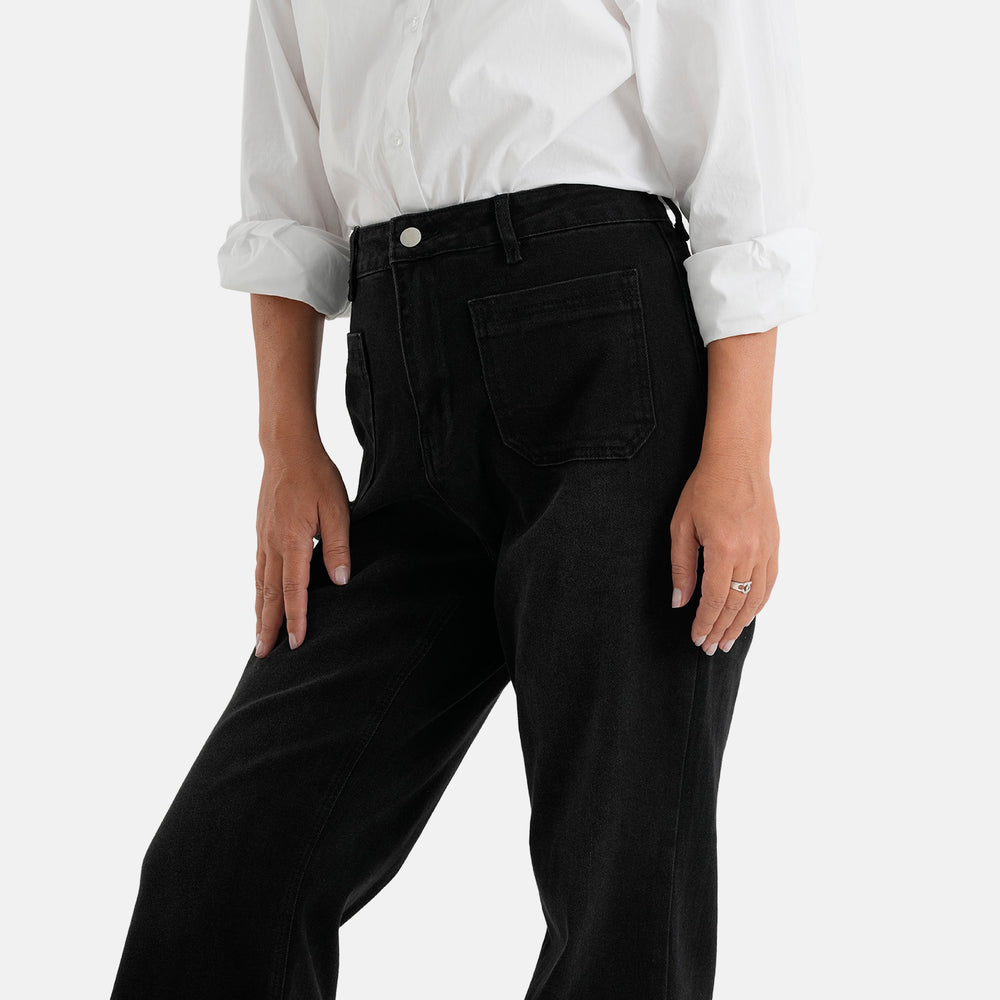 & Maisi Cotton Patterned Jean and Pant/Trouser (Size - 12) - Black_8638172_4