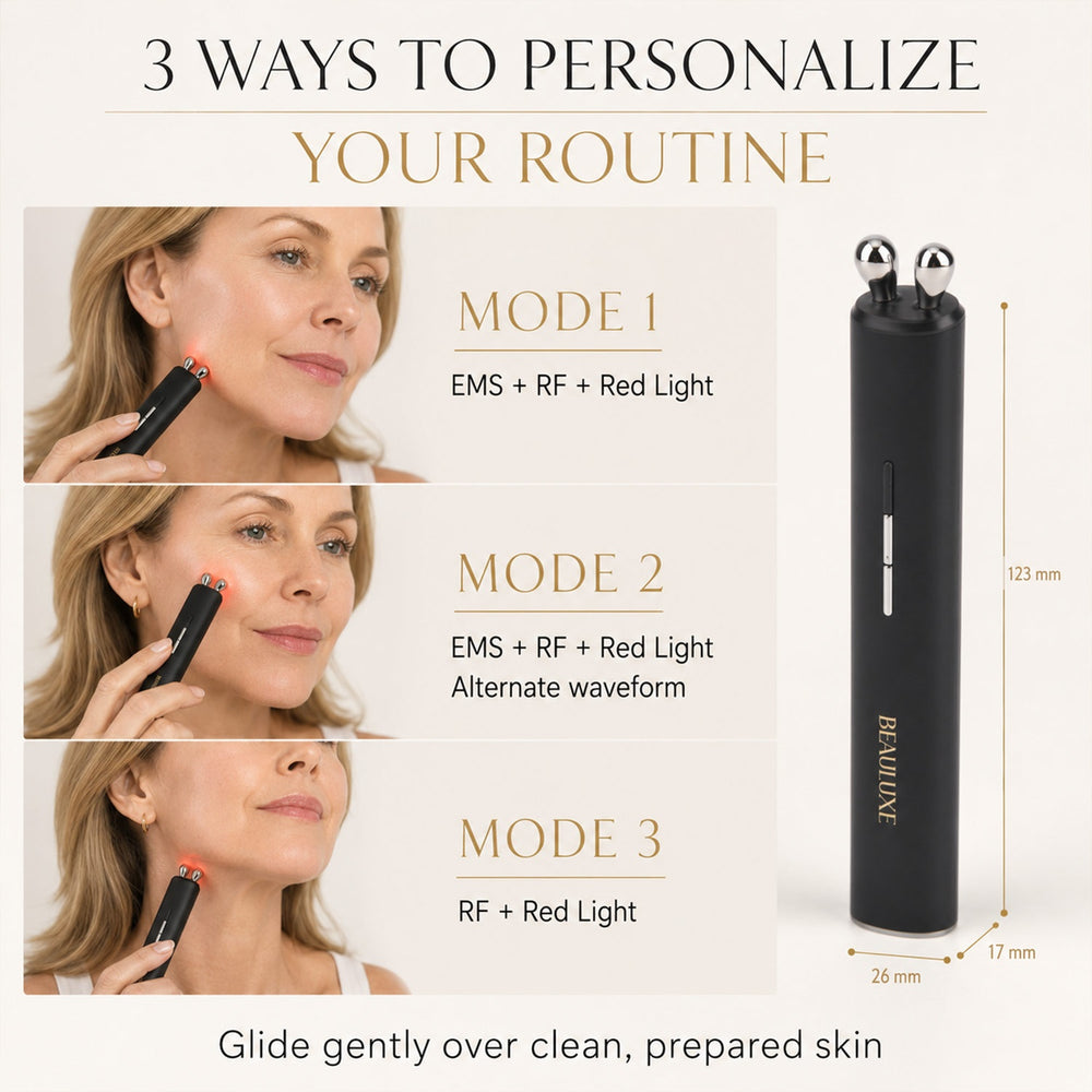 "Beauluxe SJ25 Facial massager                                            Color: host: black, LOGO: Gold                                              Product Size: 26×17×123 mm Material: Stainless ste_8643584_3