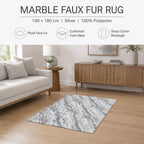 Bliss & Beyond Marble Rug and Door Mat (Size 180x1 cm) - Silver_8645605_2