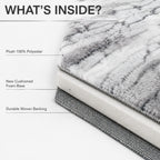 Bliss & Beyond Marble Rug and Door Mat (Size 180x1 cm) - Silver_8645605_3