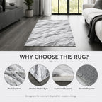Bliss & Beyond Marble Rug and Door Mat (Size 180x1 cm) - Silver_8645605_5