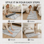 Bliss & Beyond Marble Rug and Door Mat (Size 180x1 cm) - Silver_8645605_6
