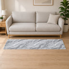 Bliss & Beyond Marble Rug and Door Mat (Size 180x1 cm) - Silver_8645607