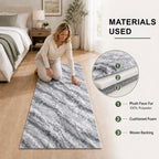 Bliss & Beyond Marble Rug and Door Mat (Size 180x1 cm) - Silver_8645607_3