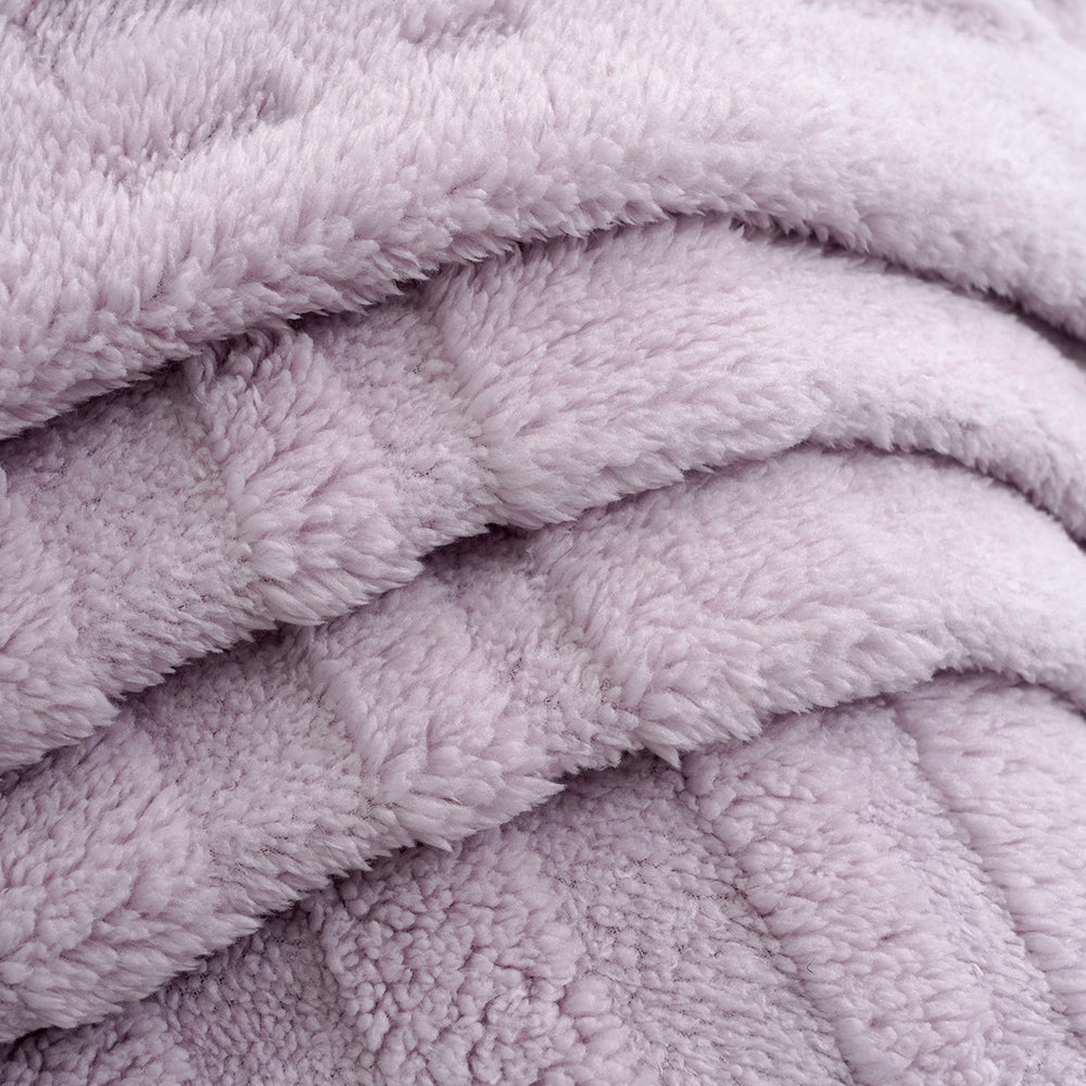 Bliss & Beyond Single Layer Soft Jacquard Throw Blanket (Size 150 x 200Cm) - Light Purple_8646883_1