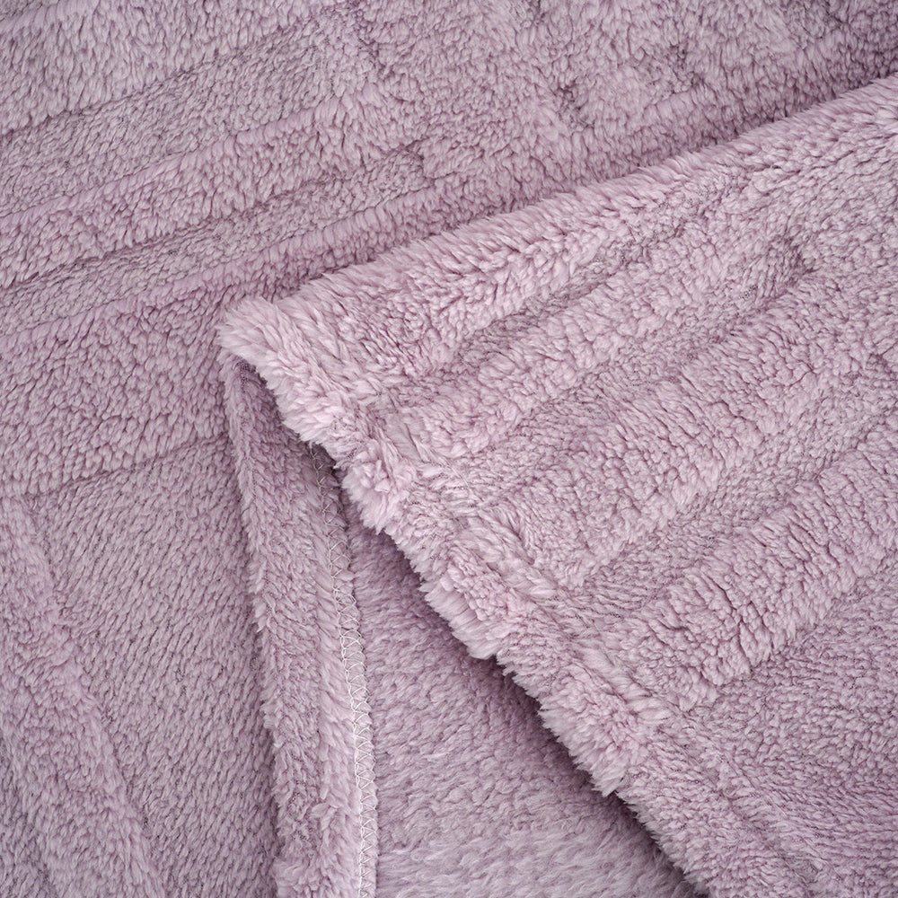 Bliss & Beyond Single Layer Soft Jacquard Throw Blanket (Size 150 x 200Cm) - Light Purple_8646883_2