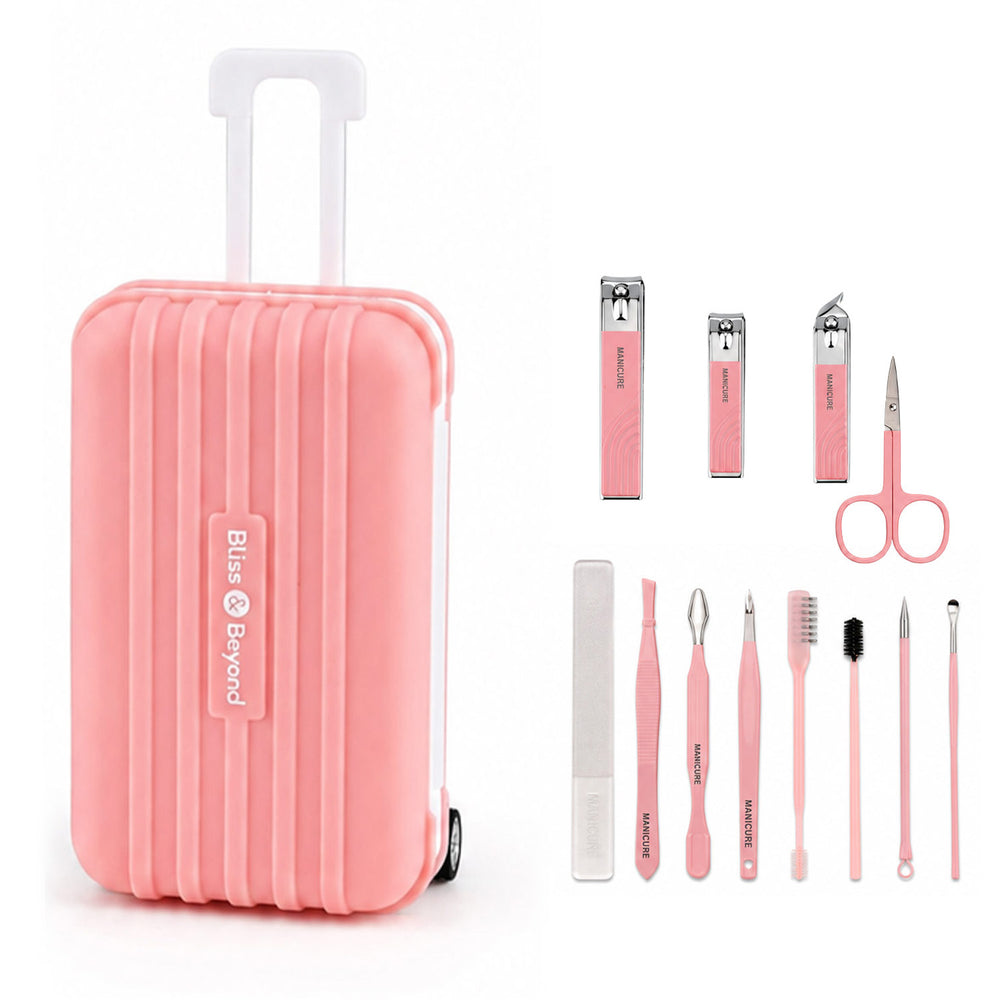 Bliss & Beyond 12pc Mini Travel Case Nail Kit-Pink                                             Size: 12*8*4.5cm                                                             Material: Plastic + Stainles_8666314