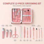 Bliss & Beyond 12pc Mini Travel Case Nail Kit-Pink                                             Size: 12*8*4.5cm                                                             Material: Plastic + Stainles_8666314_1