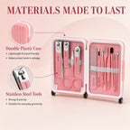 Bliss & Beyond 12pc Mini Travel Case Nail Kit-Pink                                             Size: 12*8*4.5cm                                                             Material: Plastic + Stainles_8666314_3