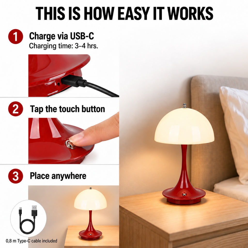 Bliss & Beyond Table Lamp (Size - One Size) - Red_8669736_4