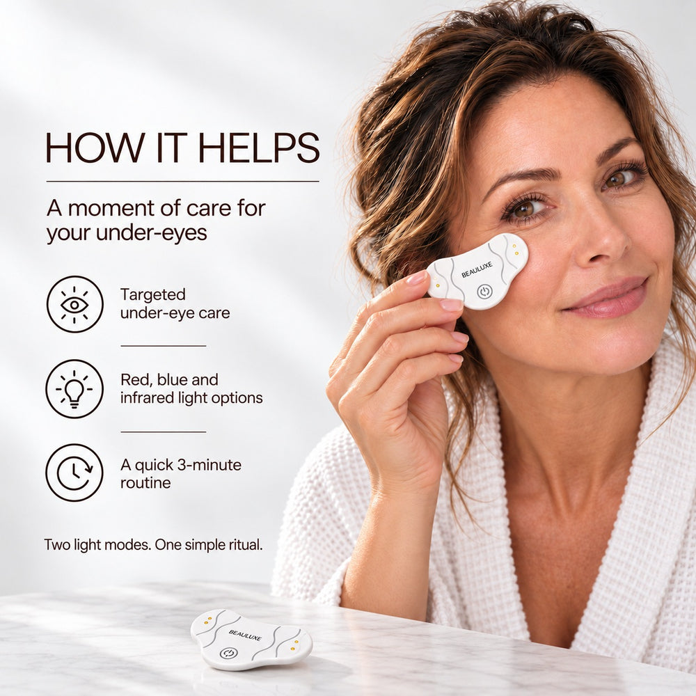 "Beauluxe 1 Pair (2pcs) Red light + Blue light Eye Beauty Device With 16 pcs Gel patch replacement - White                           LED Qty 12pcs (number of LED chips 36pcs)   Battery Capacity  55mAh_8673249_3