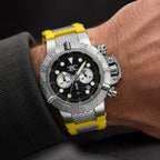 Invicta Subaqua Quartz Watch with a Black Dial and a Yellow Silicone, Stainless Steel Strap in a 50mm Silver Stainless Steel Case with 10 ATM IN-47825_8680027_1