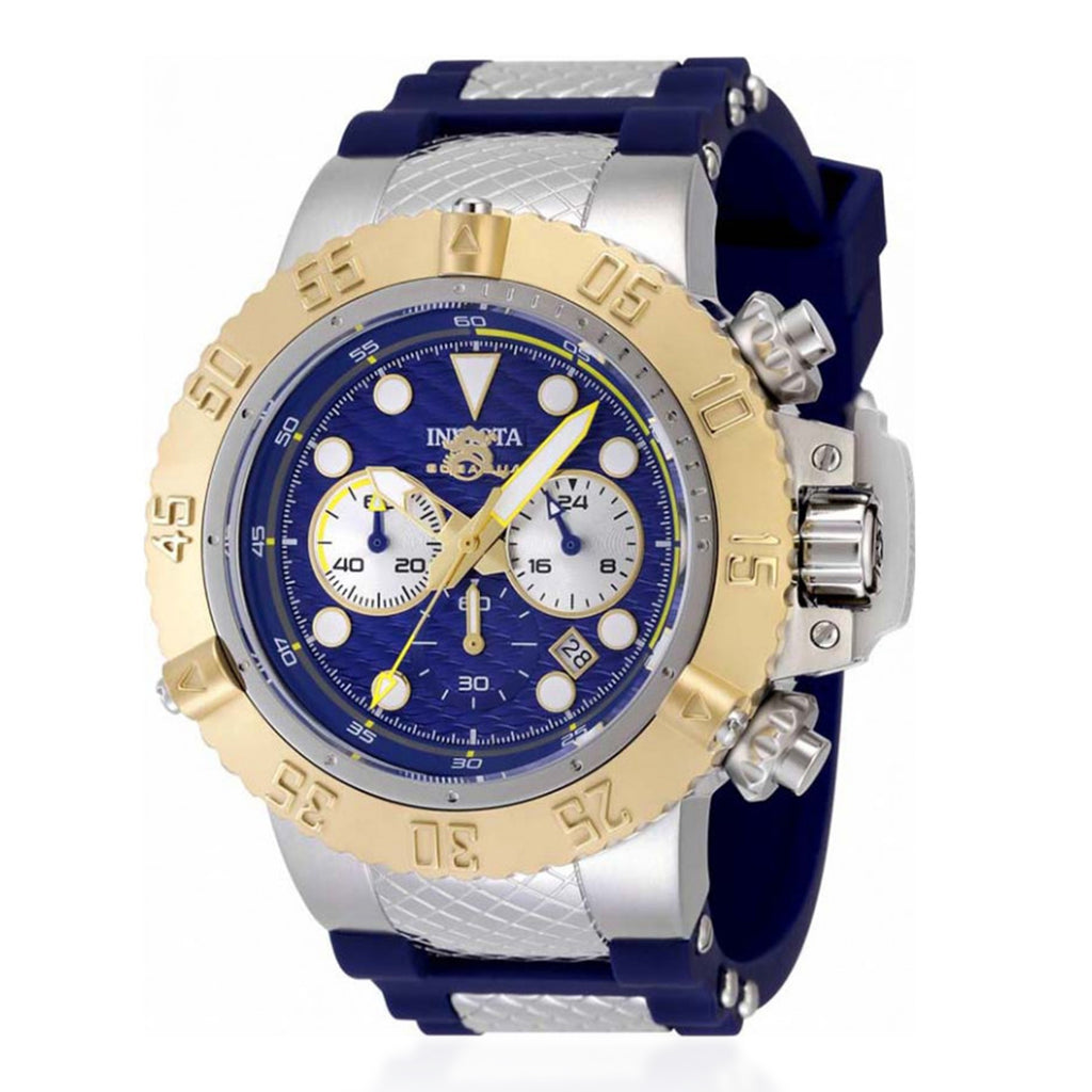 Invicta Subaqua Quartz Watch with a Blue Dial and a Blue Silicone, Stainless Steel Strap in a 50mm Silver and Gold Stainless Steel Case with 10 ATM IN-47919_8680047_2