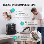 Linsar Portable Carpet and Upholstery Cleaner - Vacuum Machine - Black