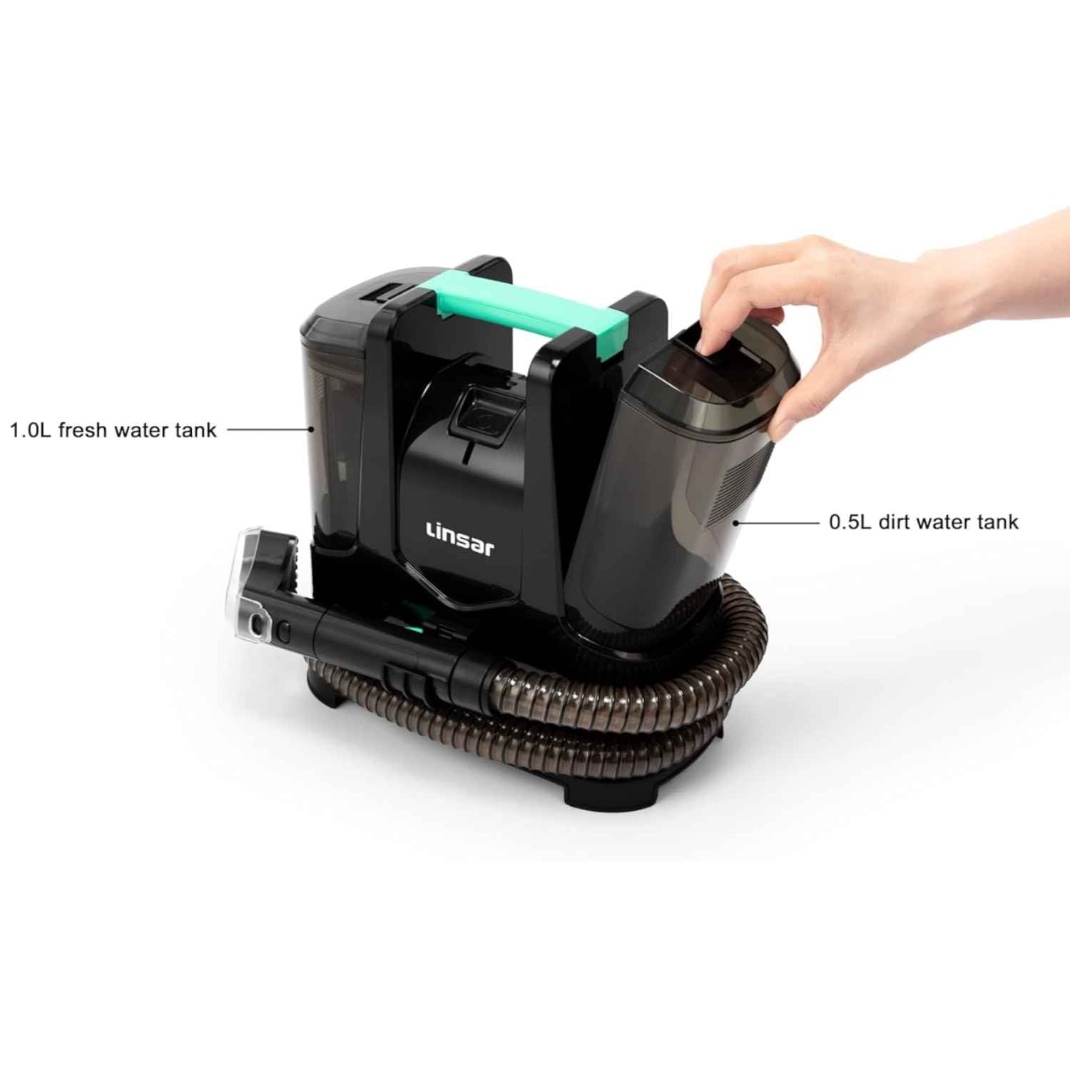 Linsar Portable Carpet and Upholstery Cleaner - Vacuum Machine - Black
