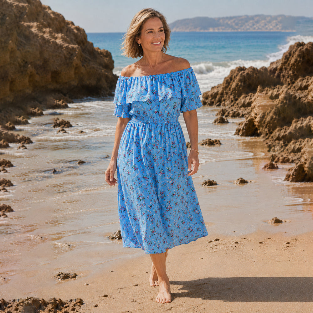 Closeout Deal Cotton Midi (Size - One Size) - Blue_8699297_1