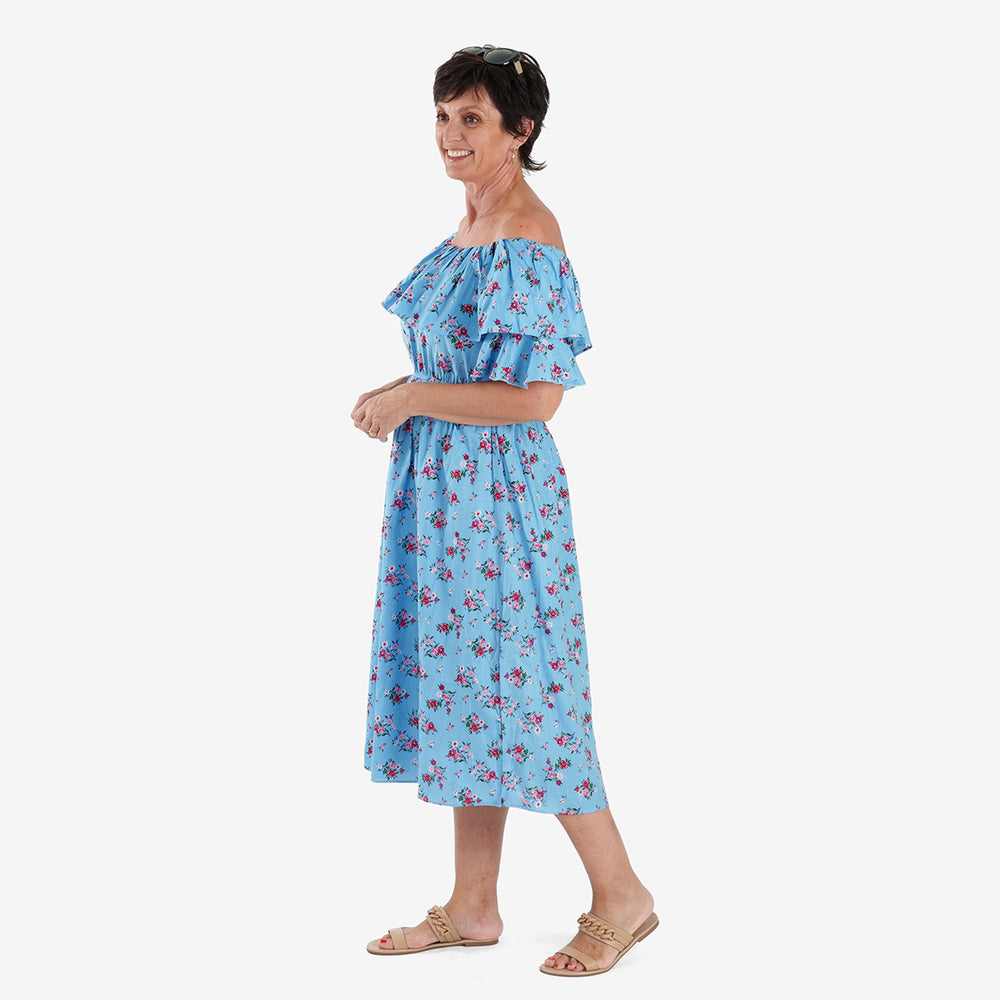 Closeout Deal Cotton Midi (Size - One Size) - Blue_8699297_2