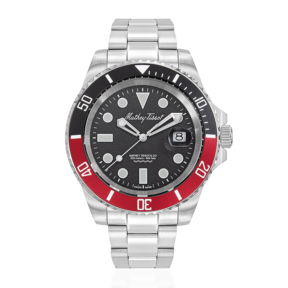 Mathey Tissot Watch with a Black Dial - Silver_8700436