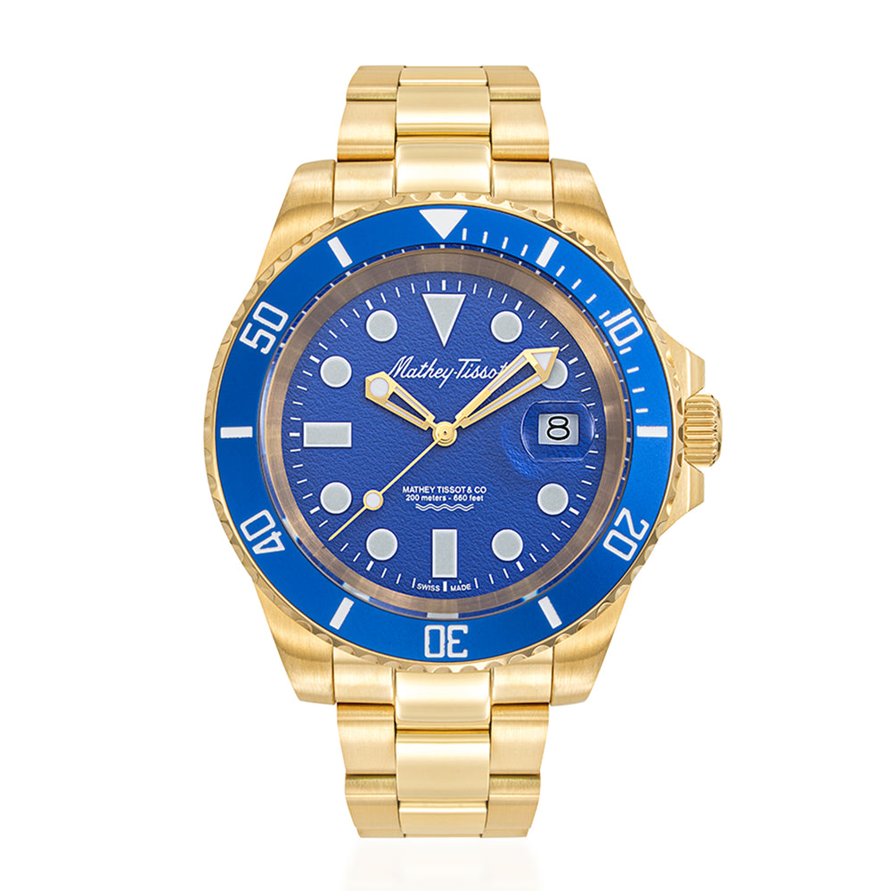 Mens Mathey Tissot Watch with a Blue Dial Swiss Quartz Ronda 515 20 ATM 43mm H977PBU_8700438_2