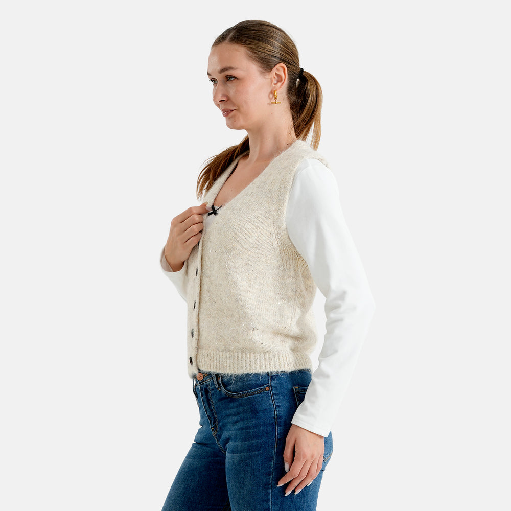 & Maisi Patterned Vest (Size - One Size) - Beige_8702106_2