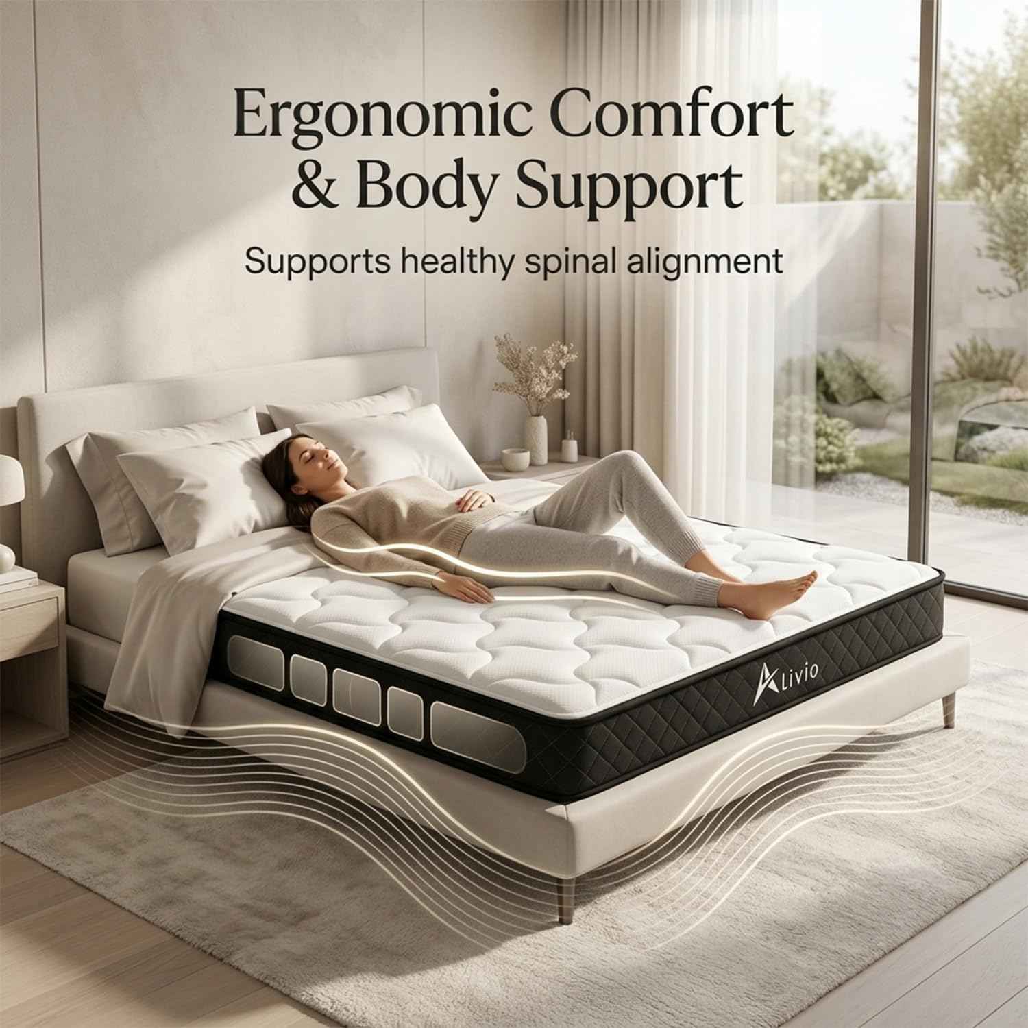7-Zone Support Breathable Soft Knitted Microfiber Mattress with 365-Day Sleep Trial