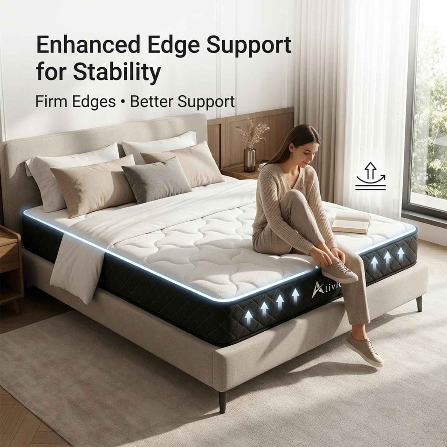 7-Zone Support Breathable Soft Knitted Microfiber Mattress with 365-Day Sleep Trial