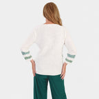 Anamor Roundneck Colour-Block Panelled Jumper (Size L, 16-18) - Mint_8704885_2