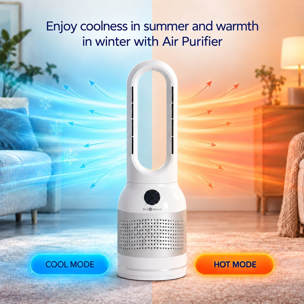 Bliss & Beyond Cooling & Heating Bladeless Fan with Air Purifier, Remote & HEPA Filter